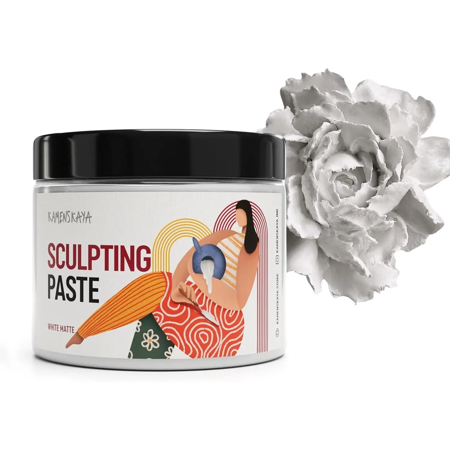 Sculpture Paste - Paper Paste for Sculpting - White Matte, 500 ml (16.9 fl oz)
