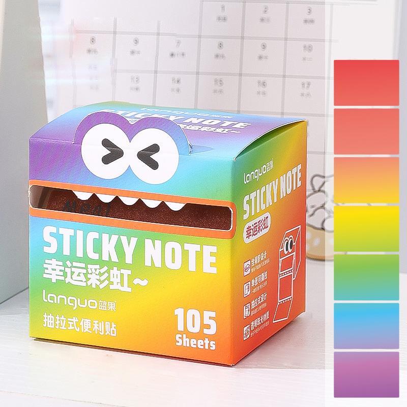 Random Color Cute Monster Pattern Sticky Notes, 105pcs/box Creative Multi-Purpose Sticky Notes, Sticky Memo Pads for Home, School and Office, Sticky Labels