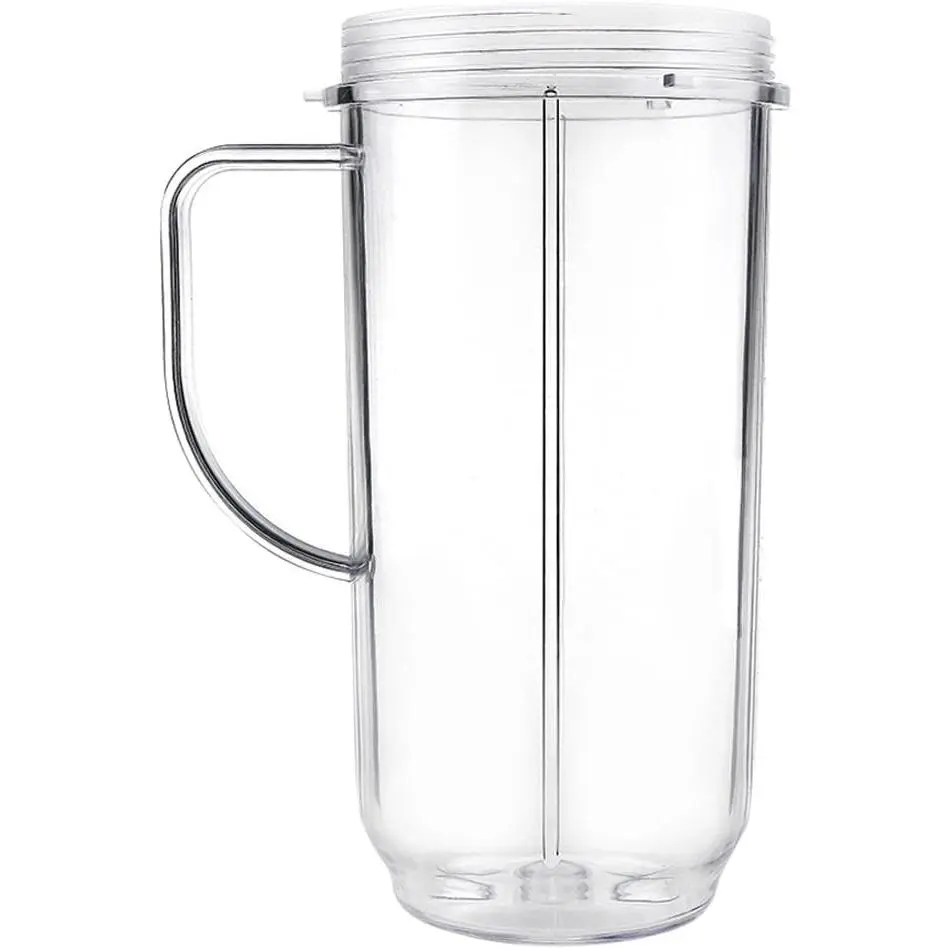 22oz Tall Plastic Blender Cups with Handle for 250W Blenders, Large Blending Accessories Compatible with MB1001, Ideal for Smoothie Lovers’ On-the-Go Smoothies & Shakes