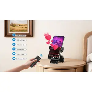 Remote Control Scrolling for Tiktok with Phone Stand,Page Turner for Kindle App E-Book,Bluetooth Camera Shutter Remote for iPhone, Android,iOS,iPad,Tablet (Black) Miro up