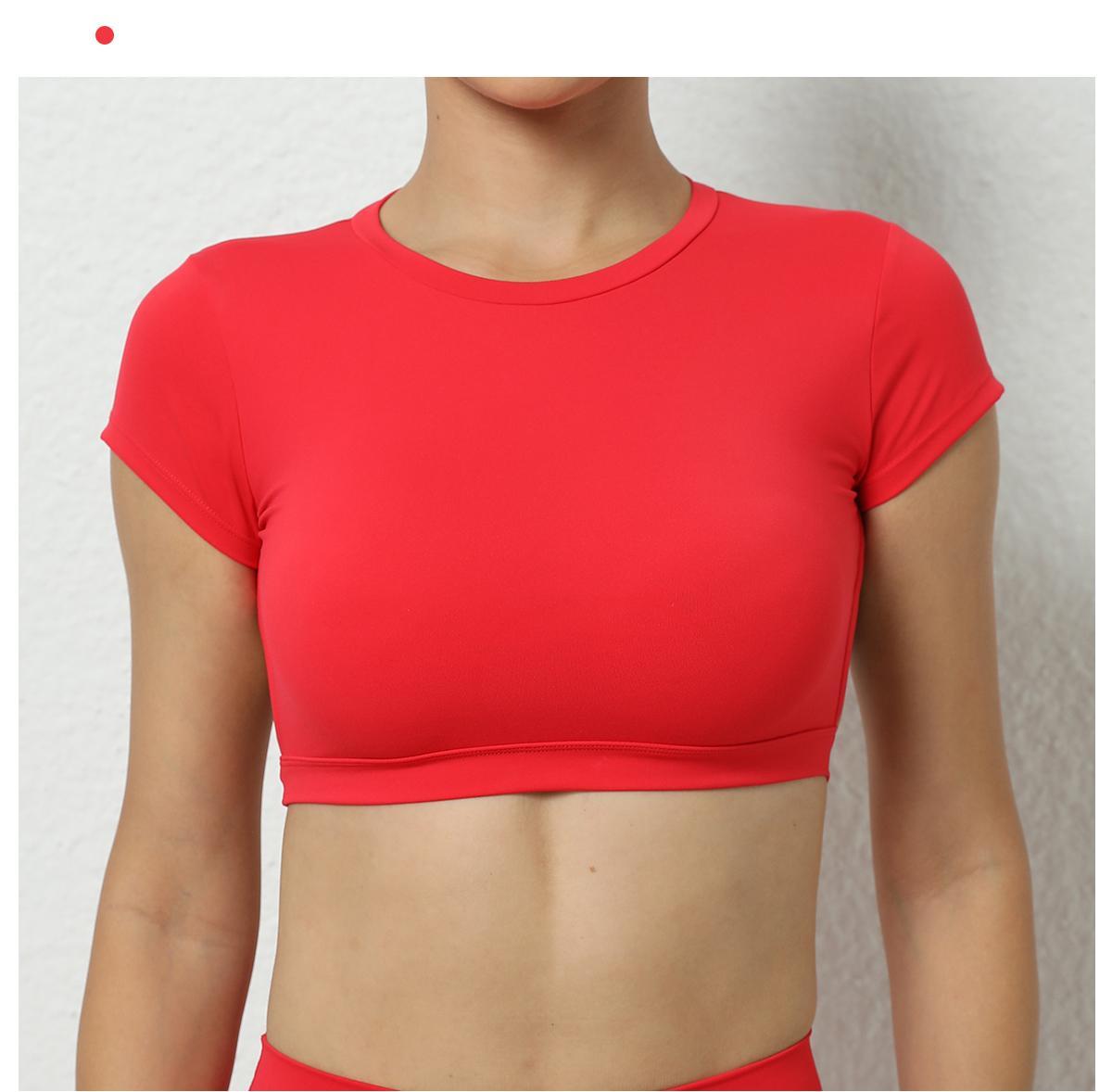 Sports Muscle Back Tee Without Padded Women Backless Sports Shirts Workout Gym Training Yoga T-Shirt Outdoor Open Back Tops