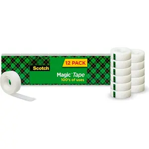 Scotch Magic Tape, Invisible, Home Office Supplies and Back to School Supplies for College and Classrooms, 12 Rolls