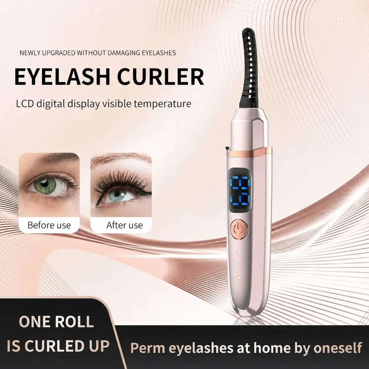 USB Rechargeable Heated Eyelash Curler, Fast Preheat, Long-Lasting Curl, Perfect Lash Curler, Beauty Lash Curler, Ultra Portable Makeup Tool, Essential for Women and Girls