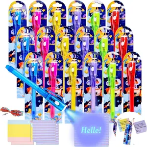 24 Pack Upgraded Invisible Ink Spy Pen with Gift Cards, UV Light Magic Marker for Secret Messages, Bulk Birthday Party Favors Goodie Bags Classroom Prizes for Kids Ages 3+