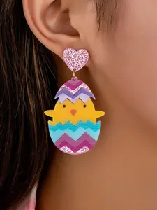 Easter Egg Earrings for Women, Cute Acrylic Chicken Ear Studs, Simple and Unique Design, Perfect for Easter Celebrations