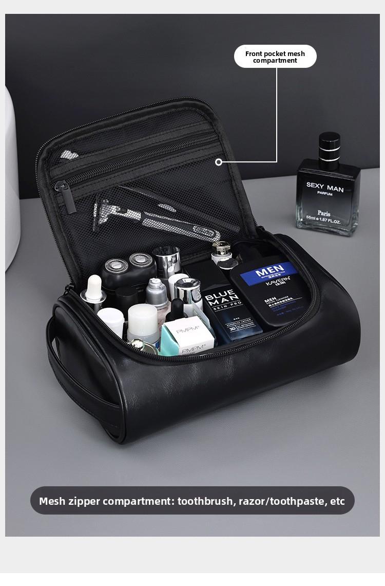 Waterproof PU Men's Travel Toiletry Bag – High-End & Large Capacity, Portable Makeup Organizer for Men, Perfect for Travel & Daily Use