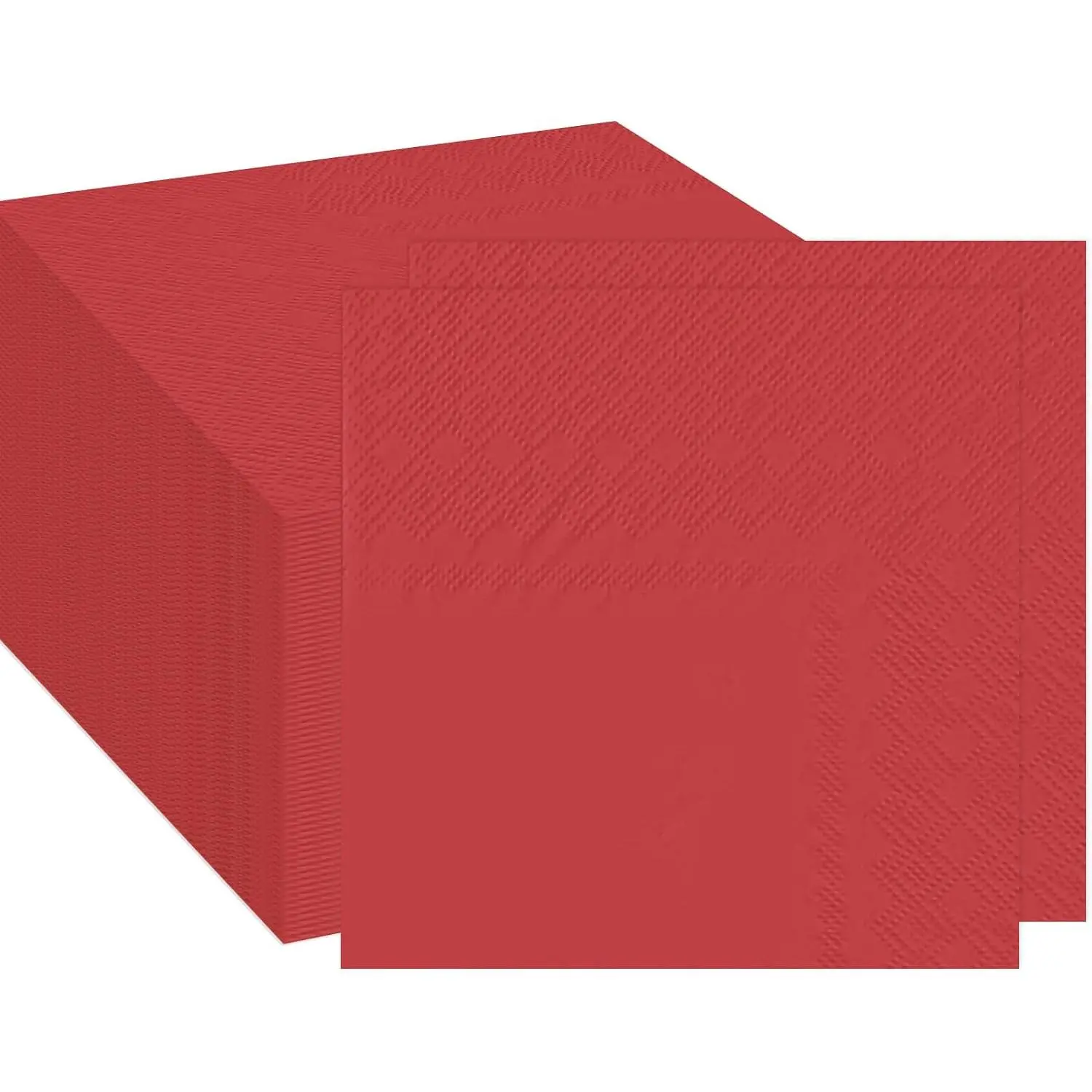 100 count 2-Ply Red  Napkins Folded 5 x 5 inch Red Disposable Paper Dessert Napkins for Dinner Birthday Wedding Valentines Christmas Party Picnic Beverage Napkin