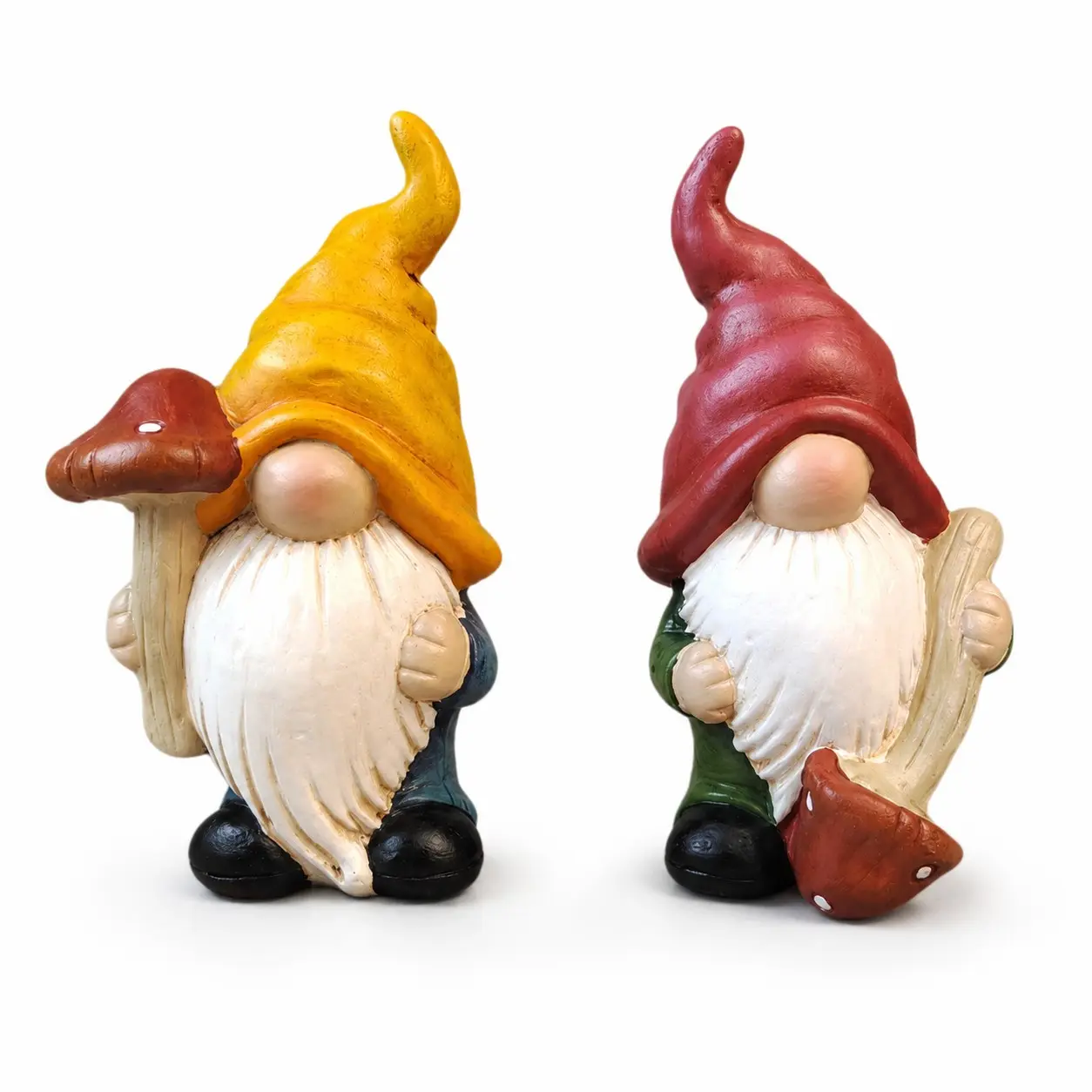 Cute Resin Mushroom Gnome Statue, Hand-Painted Faceless Decor, Ideal for Garden, Porch, Patio, Bookshelf, Desk, Fairy Garden Gift