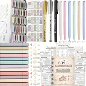 1 Set Christian Bible Journaling Kit,Bible Study Supplies,Bible Tabs, Christian Spiral Notebook,Morandi Pens,75 Boho Theme Laminated Tabs for Women and Men,Bible Verse Stickers Vinyl Stickers,Bible Study Supplies.