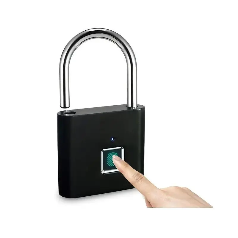 1 Counts Mini intelligent fingerprint padlock, Smart fingerprint padlock, small portable metal security anti-theft lock, keyless USB rechargeable battery suitcase, backpack door lock