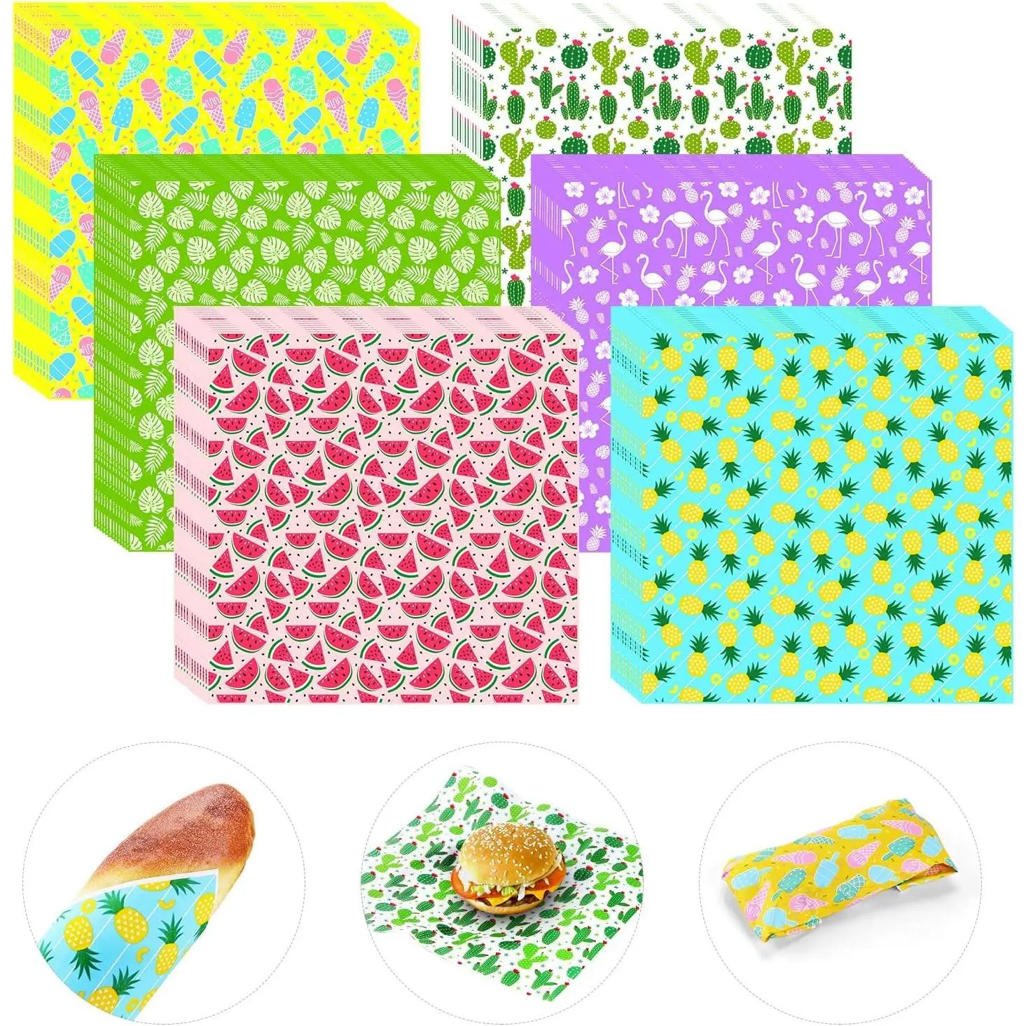240Pcs Wax Paper Dry Waxed Deli Paper Sheets 12x12 inch Sandwich Wrap Parchment Papers Burger Wrapper Food Wrapping Papers Basket Liner for Food Home Kitchen Picnic Summer Beach Party Favors
