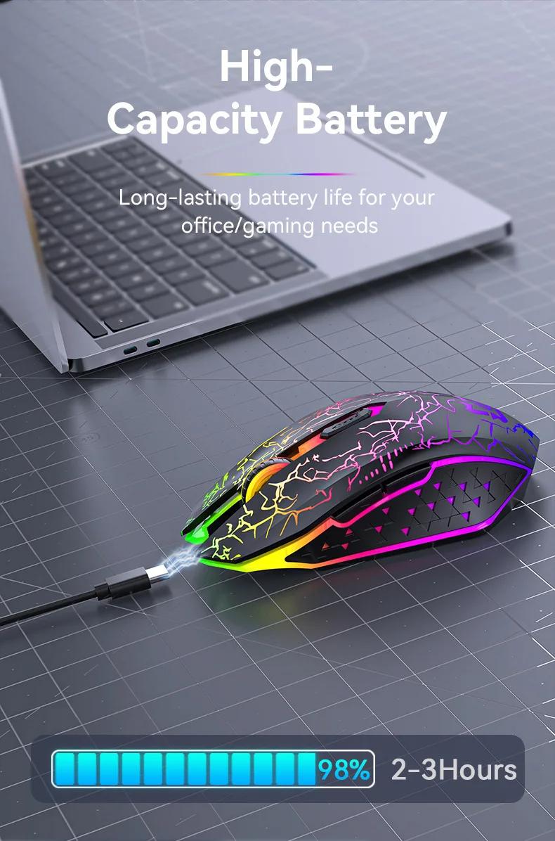 Bluetooth 5.2 Mouse RGB 2.4G Wireless Mouse Dual-Mode Gaming Mouse 6 Buttons Silent Mouse For MacBook Tablet Laptops Computer Bluetooth 5.2 Mouse RGB 2.4G Wireless Mouse Dual-Mode Gaming Mouse 6 Buttons Silent Mouse For MacBook Tablet Laptops Computer