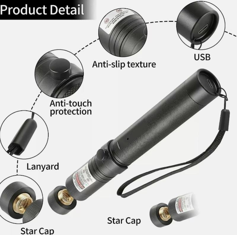 [Professional] Rechargeable Green Laser Pointer/ Line Light Flashlight Long Distance Range for TV/LED/LCD Screens Tactical Flashlights Presentation, Laser Pointer Cat Toy,Office / Outdoors / Astronomic / Construction