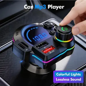 [Father’s Day Gift] Bluetooth FM Transmitter for Car, Hi-Fi Lossless Music Player with Type-C PD 20W Fast Charging, Dual USB Ports, Wireless Hands-Free Car Kit, LED Display Radio Adapter, Road Trip Essentials, Gift for Men & Fathe