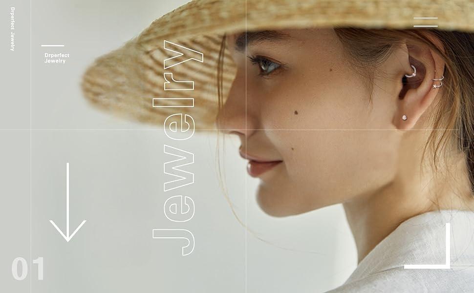 22PCS Ultimate Piercing Set | 16G Stainless Steel Cartilage Jewelry | Includes Labrets, Hoops, Spirals & Clickers | Waterproof & Hypoallergenic for Helix, Tragus, Conch & Lip