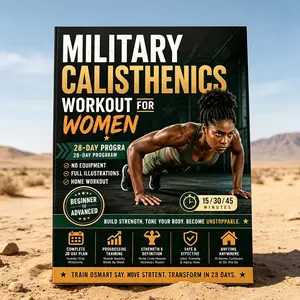 Women's Bodyweight Fitness Training Manual, 28-Day Home Workout Guide, No Equipment Strength Building, 28-Day Training Plan, Whole Body Workout