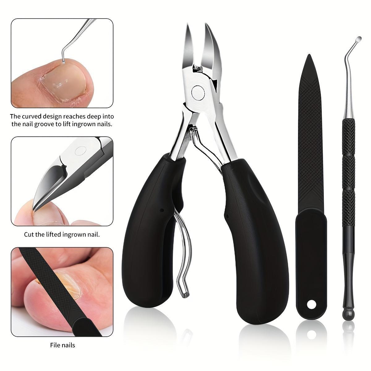 5pcs Includes Heavy Duty Clippers Nail File Cuticle Nipper Grooming Tools Professional Manicure Set Foot Care‌ Stainless Durability Pedicure Kit