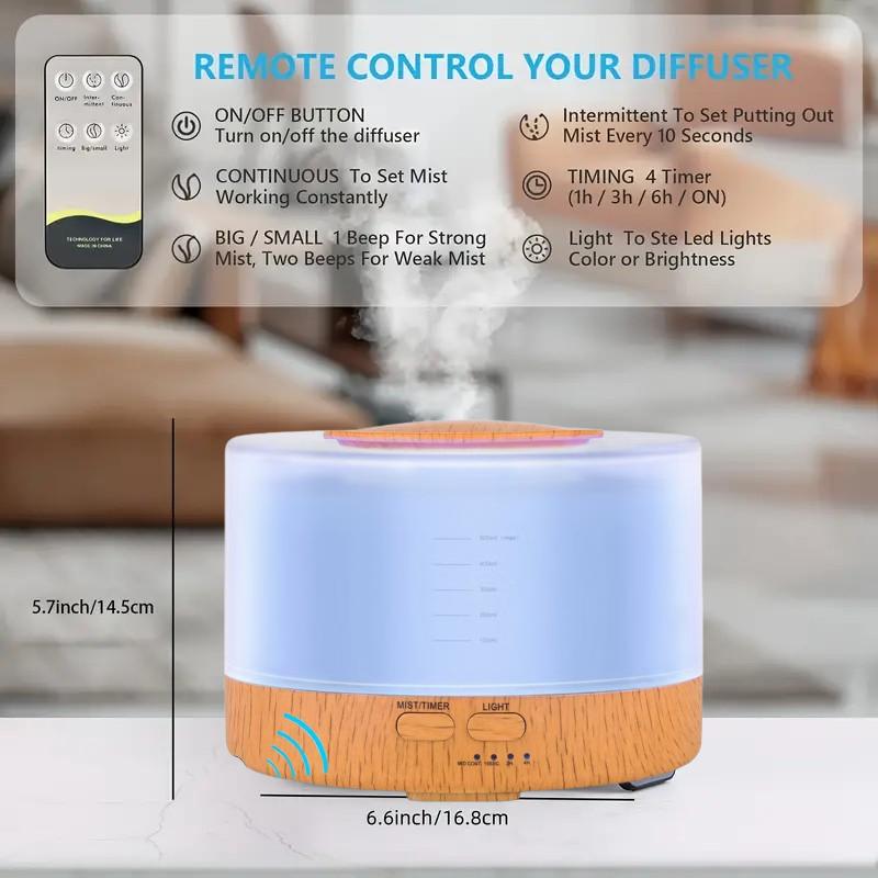 Aromatherapy Gift Set  Smart Aroma Diffuser Humidifier with Remote, Color-Changing Base, 6 Signature Essential Oils, Waterless Fragrance Oil Diffuser, Anxiety & Flower Humidifier, Air Purifier - Perfect Housewarming/Anniversary Present d is ff user