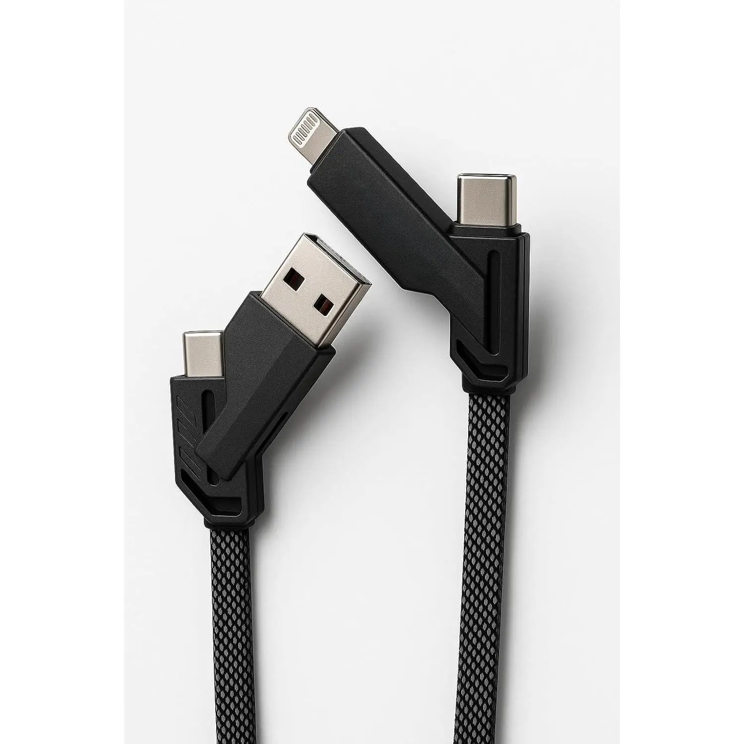 4-in-1   240W with E-Mark – USB-A & USB-C Input to iOS & USB-C Output,  Multi Charger Cord Compatible with , iPad, Android &  (5ft)