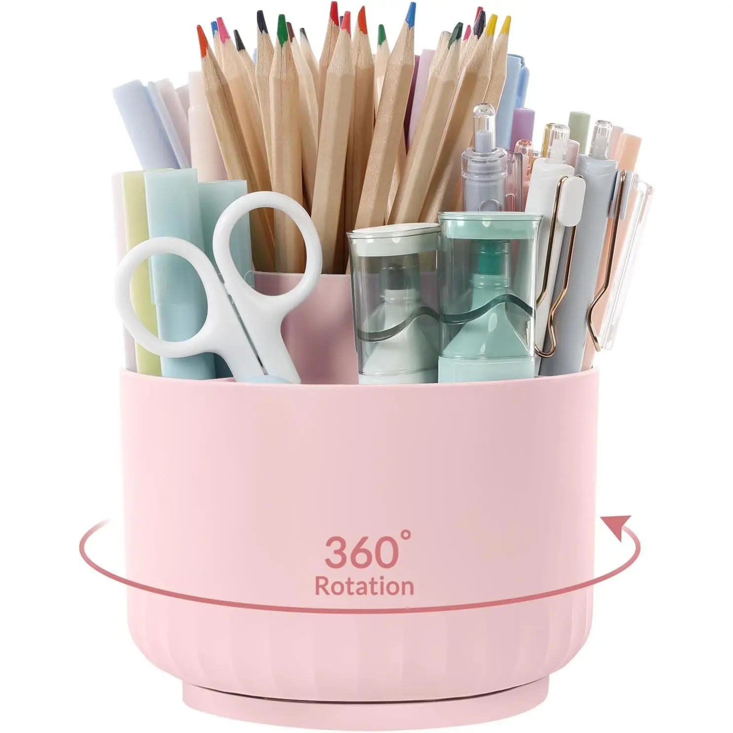 Makeup Organizer, Rotating Pencil Pen Holder for Desk, -Purpose Desk Organizer for  & Pens, Makeup Brush Holder with 5 Slots, Pencil Cup for Office,