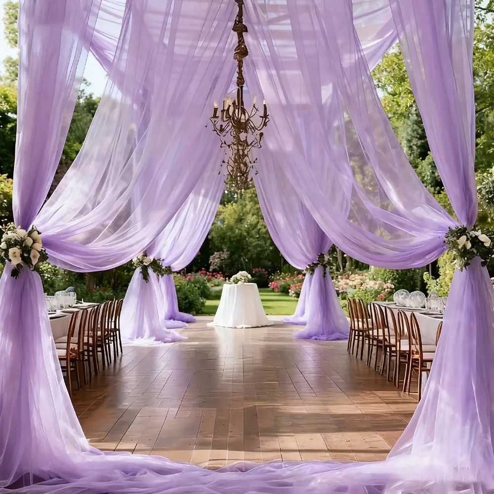 1 piece 2.5*32 feet / 75*1000 cm light purple tulle| Multi-purpose decoration, suitable for weddings, birthdays, staircases, chairs, arches, stages, Halloween, Christmas, party event photo props, best photography prop