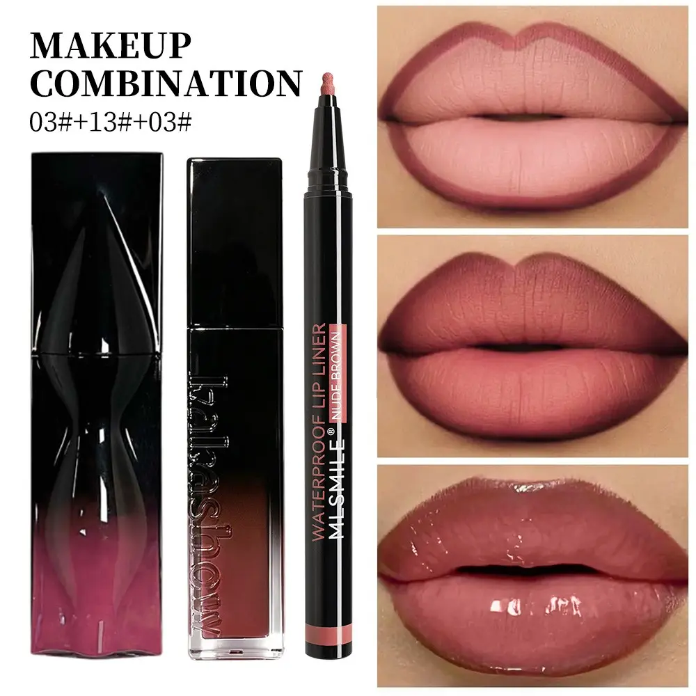 Three-Piece Lip Liner, Gloss, Oil Set, Long-Lasting, Non-Fading, Affordable, Multi-Color, Natural, Bold, Atmosphere, Halloween Makeup