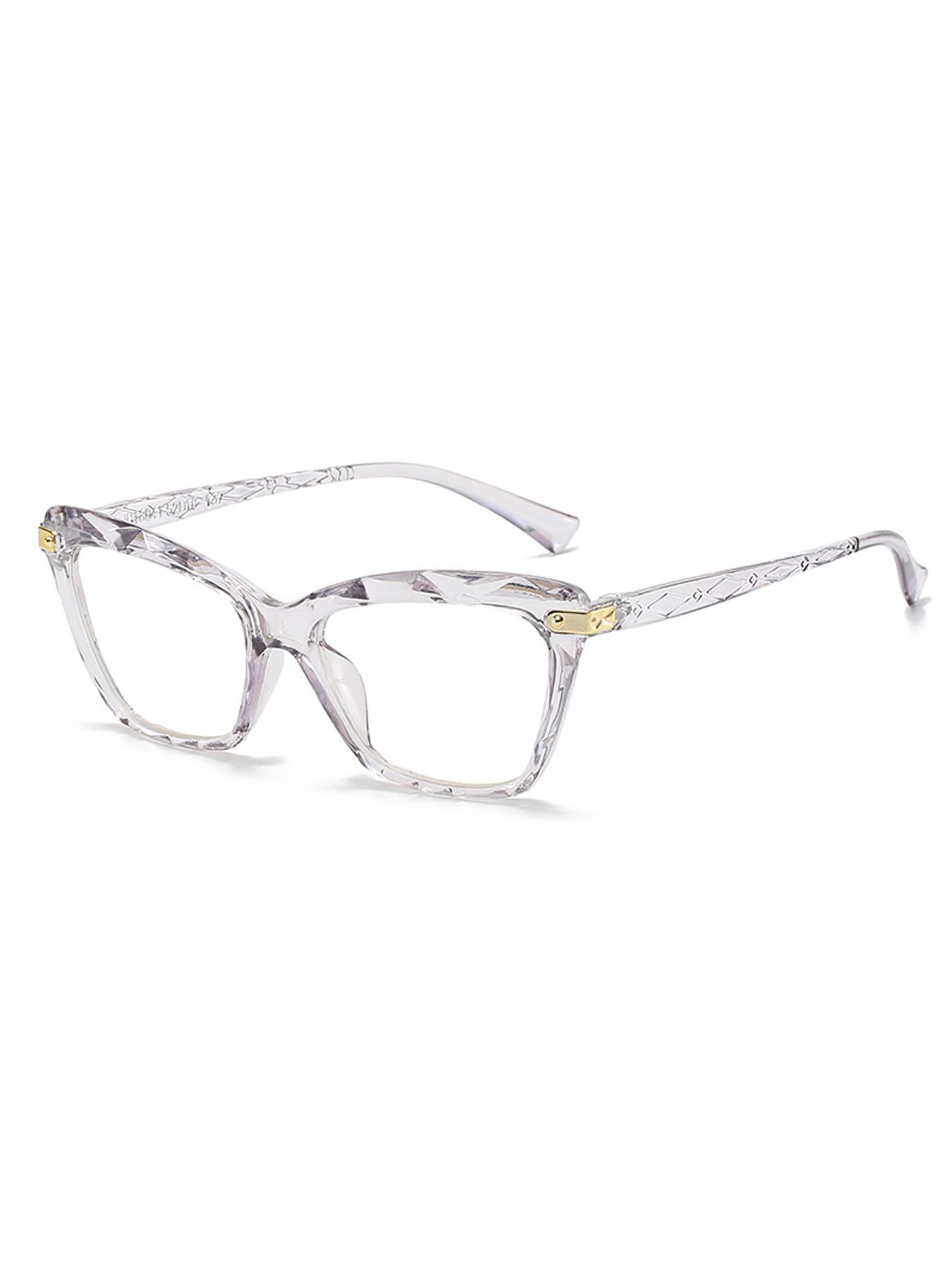 Unisex Minimalist Cat Eye Frame Eyeglasses, Blue Light Blocking Eyeglasses for Everyday Use, Fashion Accessories for Daily Life for Women & Men