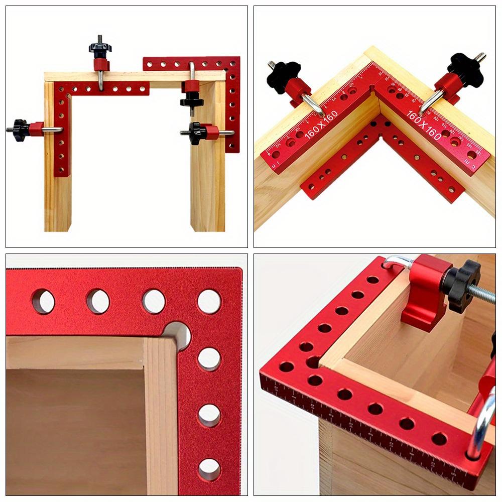 4Pack 6.29Inx6.29In Red 90-Degree Right Angle Clamp Set - 3/6pcs Woodworking Positioning Squares with Snap Closures And Removable Covers