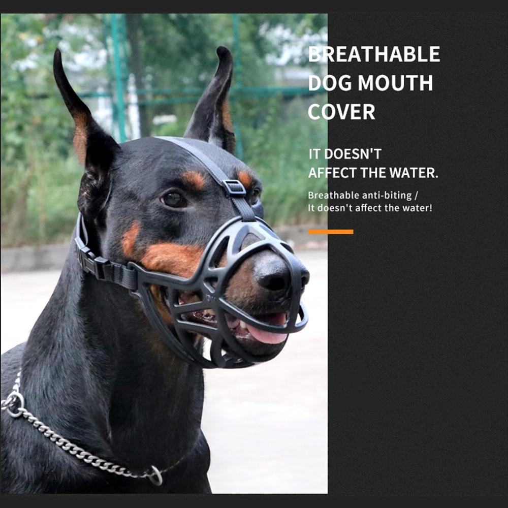 Adjustable Dog Muzzle, Hollow and Breathable Dog Muzzle for Small, Medium-sized and Large Dogs to Prevent Biting and Barking