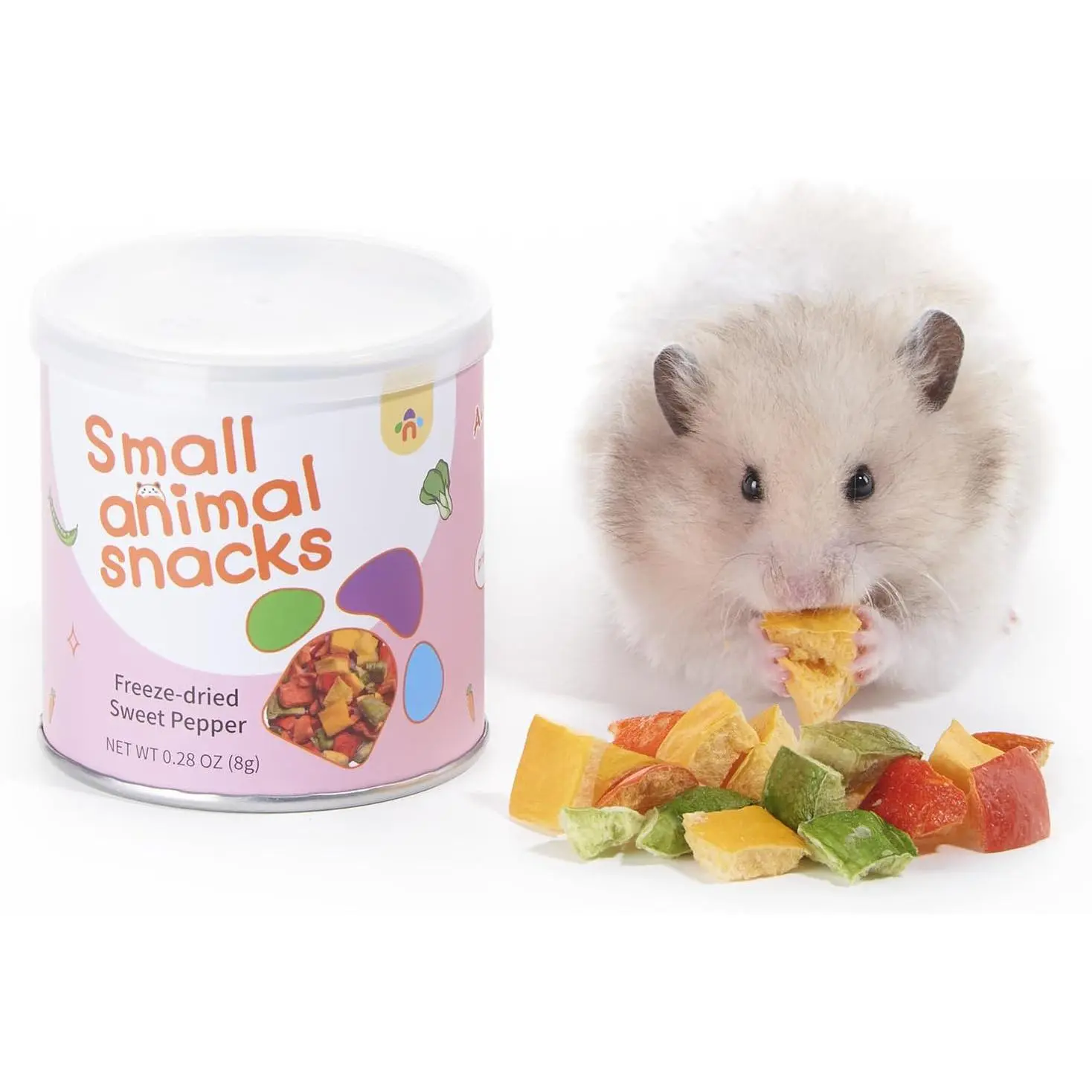 Hamster Snack & Treats Toy - Small Animal Natural Treat for Dwarf Syrian Robo Hamsters Gerbils Mice Lemmings Degus or Other Small-Sized s (Freeze-Dried Sweet Pepper)