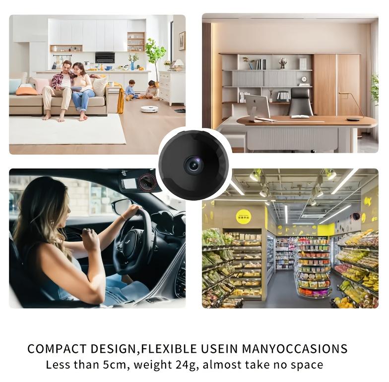 4 Pieces Wireless Smart Security Cameras, with App Control - 1080P HD Video, WiFi and Wireless Connection, Magnetic Mount, Rechargeable Battery, USB Dual-use for Home and Car Monitoring |     Fashion Hexagonal Design, Wireless Security Camera