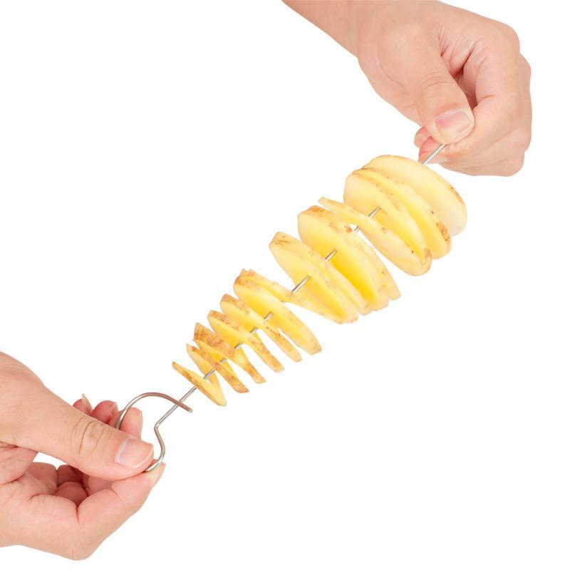 Multi-function Potato Chip Cutter Set, 1 Count Spiral Potato Cutter, Potato Cutting Utensils for Bbq & Kitchen