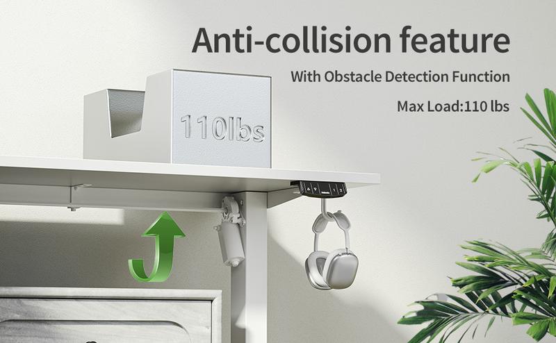 Agilestic 47.2 Inch Electric Height Adjustable Standing Desk, Ergonomic Home Office Desk with Memory Preset, Sit to Stand Computer Desk with Hooks Agilestic 47.2 Inch Electric Height Adjustable Standing Desk, Ergonomic Home Office Desk with Memory Preset, Sit to Stand Computer Desk with Hooks
