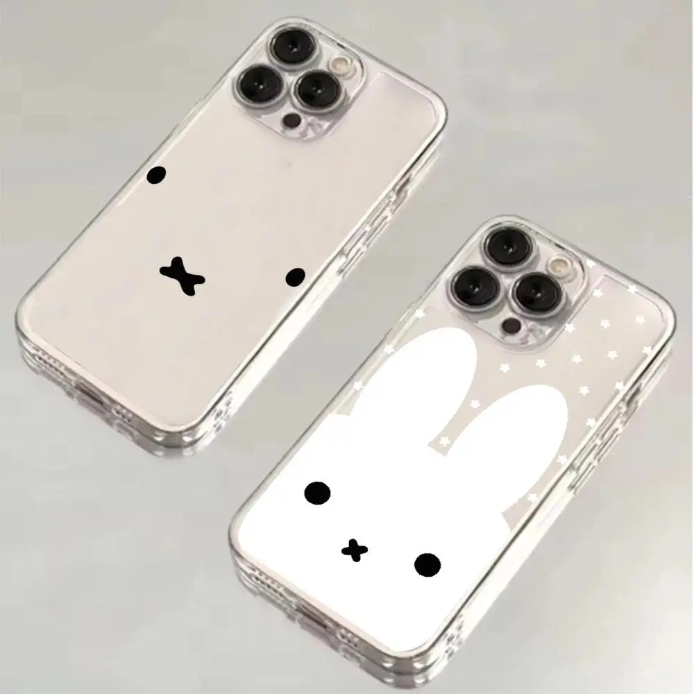 Cartoon cute M-Miffy phone case FUNDA For iPhone 17 Promax 16 15 14 13 12 11 Pro Plus Air & Samsung Galaxy S26 S25 S24 S23 S22 EDGE Ultra Plus FE Anime lover Clear TPU Shockproof Protective Cover Gift For Birthday Thanksgiving Christmas