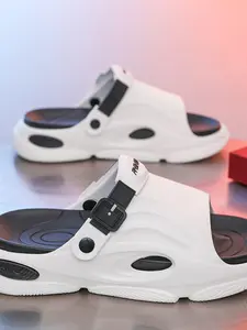Thick Sole Comfortable Sandals, Adjustable Strap, Colorblock, Non-Slip Outdoor Sports Shoes, Wearable High Heel Beach Slippers