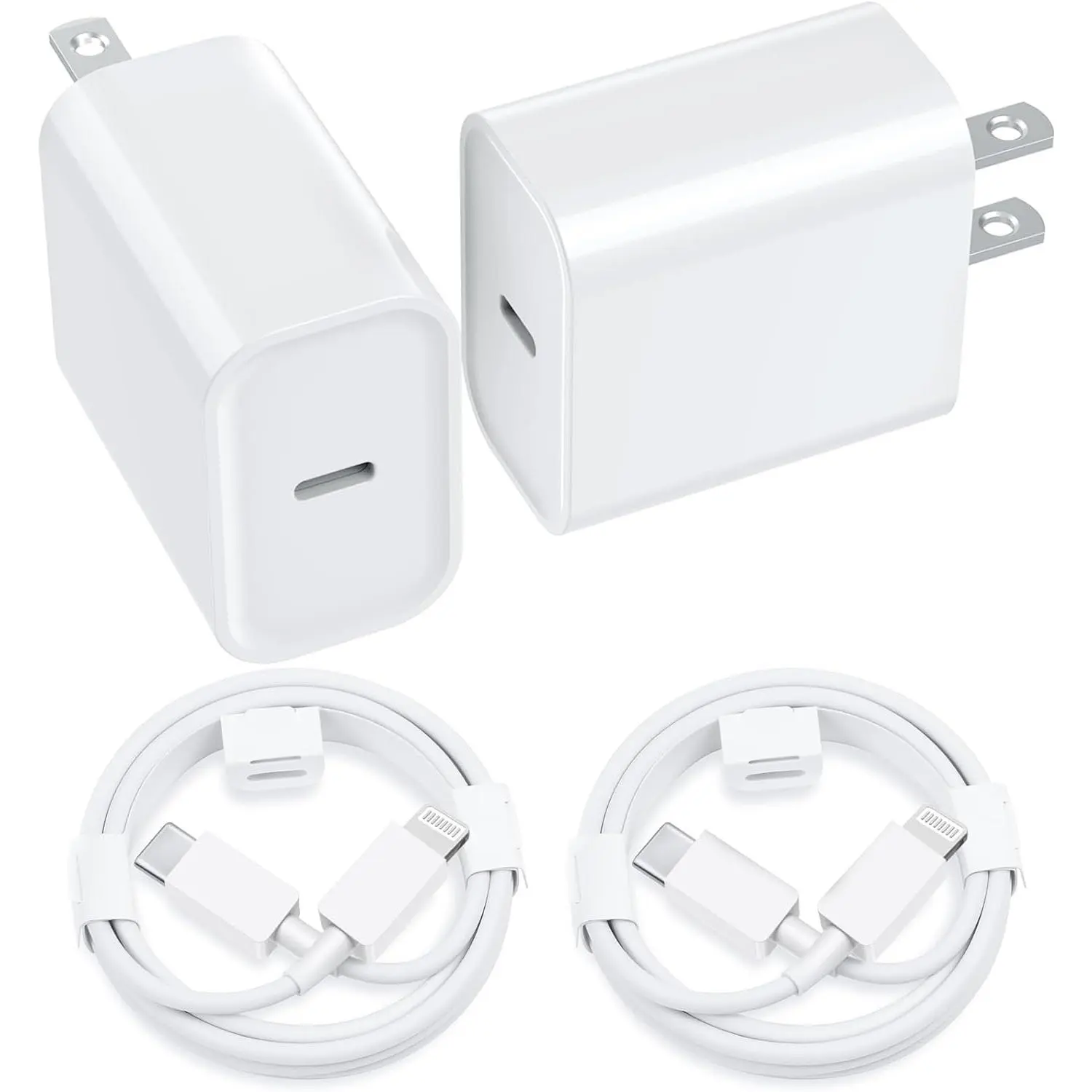 iPhone Charger Fast Charging Original [Apple MFi Certified] 2 count Type C Wall Charger Block with 2 count 6FT Long USB C to Lightning Cable for iPhone 14/13/12/12 Pro Max/11/Xs Max/XR/X/AirPods Pro