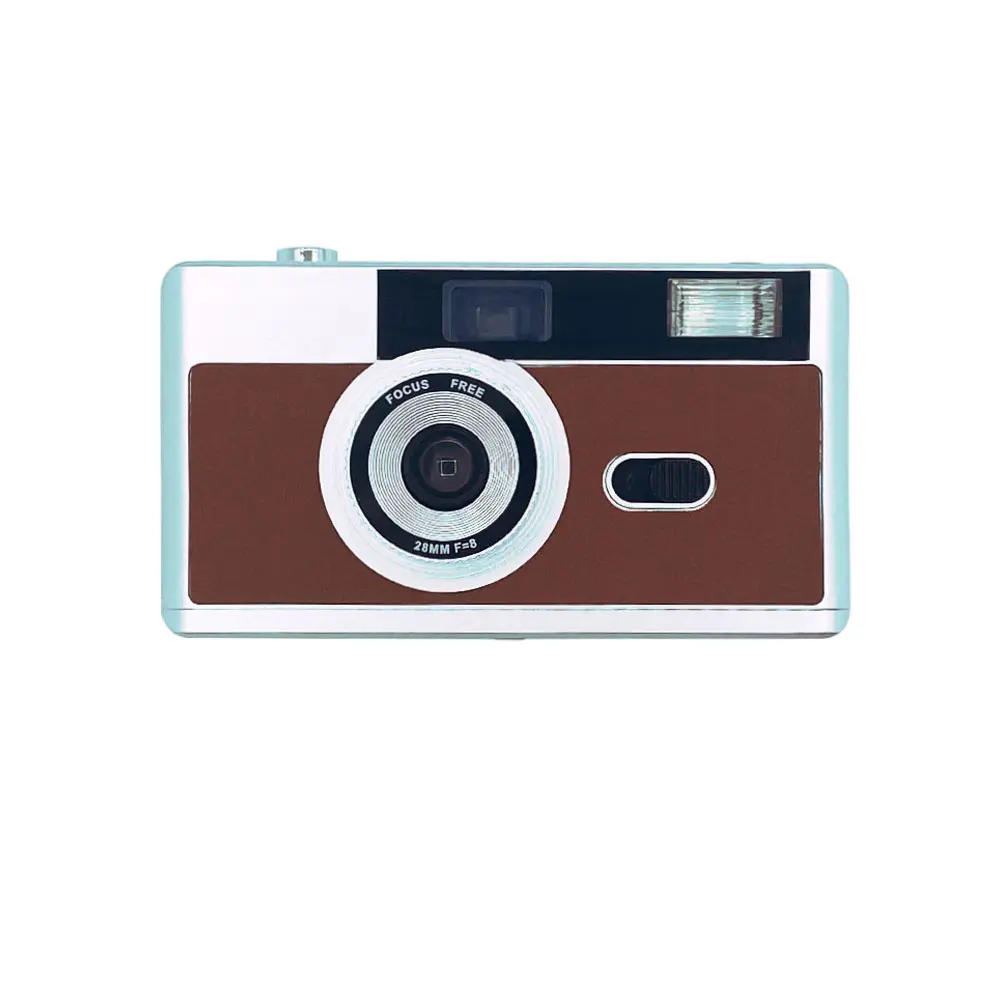 Retro Reusable 28mm Lens Film Camera, Vintage Non-Disposable Plastic Camera with Built-In 1/100s Flash, Compatible with 35mm Kodak 135 Film