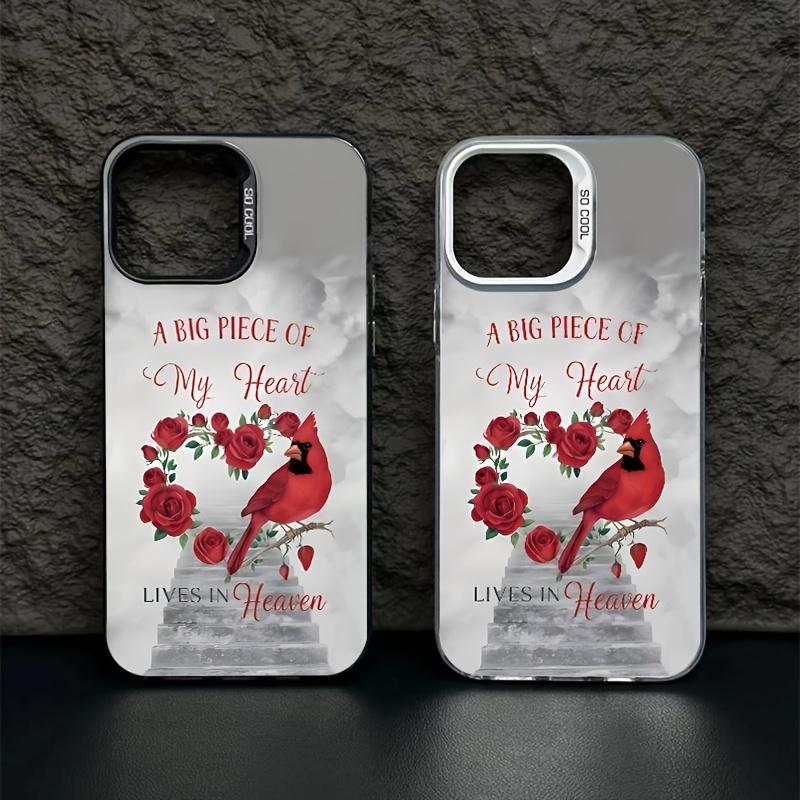 This TPU full-coverage phone case features a cardinal bird design, offering shock protection and slip resistance. It's compatible with iPhone 17, 16, 15, 14, 13, 12, 11, XS, X, and other Samsung models. A great gift for friends or family.