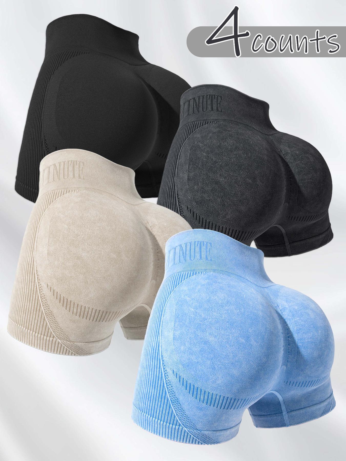 Women's Letter Print Seamless Sports Shorts, High Stretch Breathable Comfortable Skinny Shorts, Ladies Sportswear for Indoor Outdoor Wear