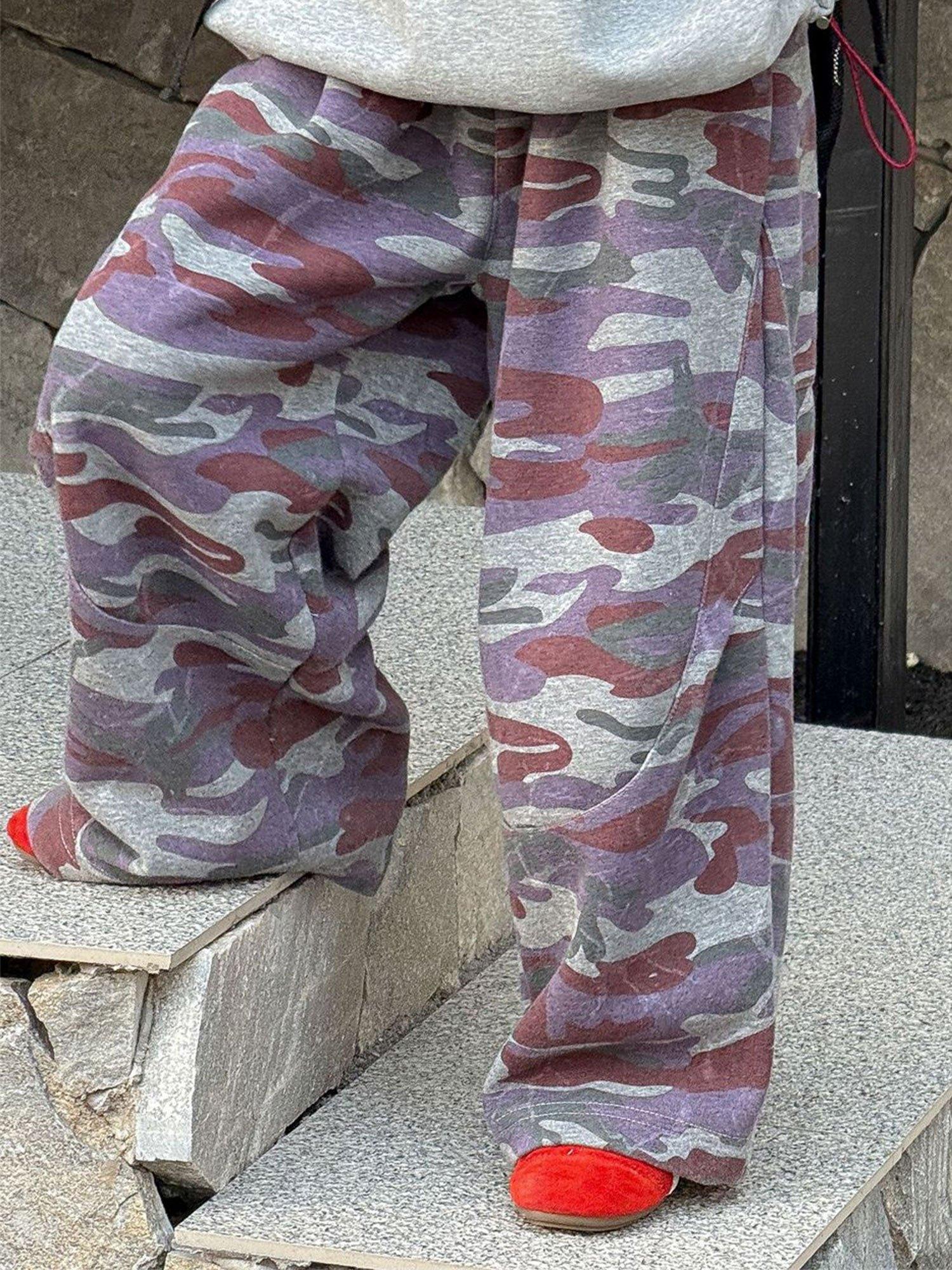 Girls' Camouflage Pants - Elastic Waistband, Camo Pattern, Long Trousers for Fall/Winter, School, Playground - Durable & Easy-Clean Fabric - Casual Outfit Essential, for OutdoorGift