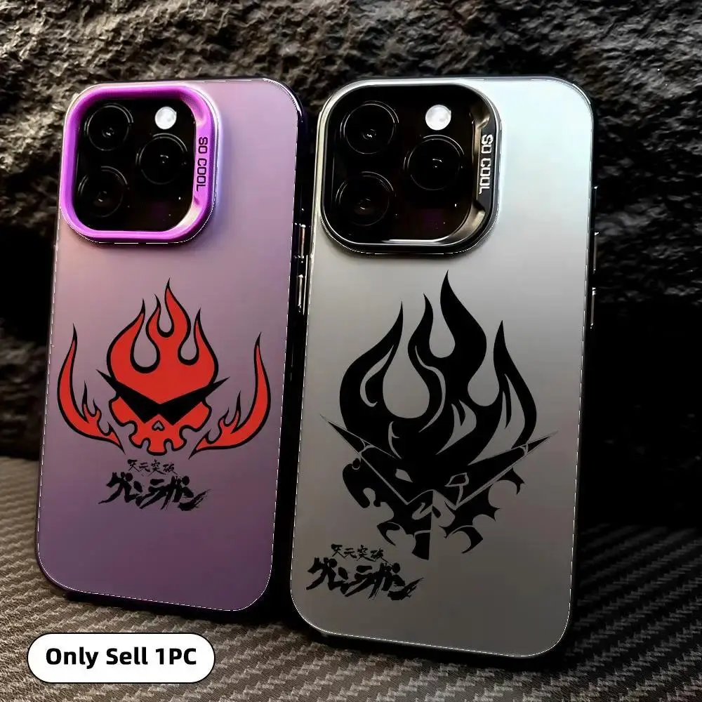 Gurren Lagann Smartphone Case, Colorful Matte Laser Aurora Shockproof Casing for iPhone 17 Air, 16, 15, 14, 13, 12, 11 Pro Max Plus Cellphone Devices & Accessories