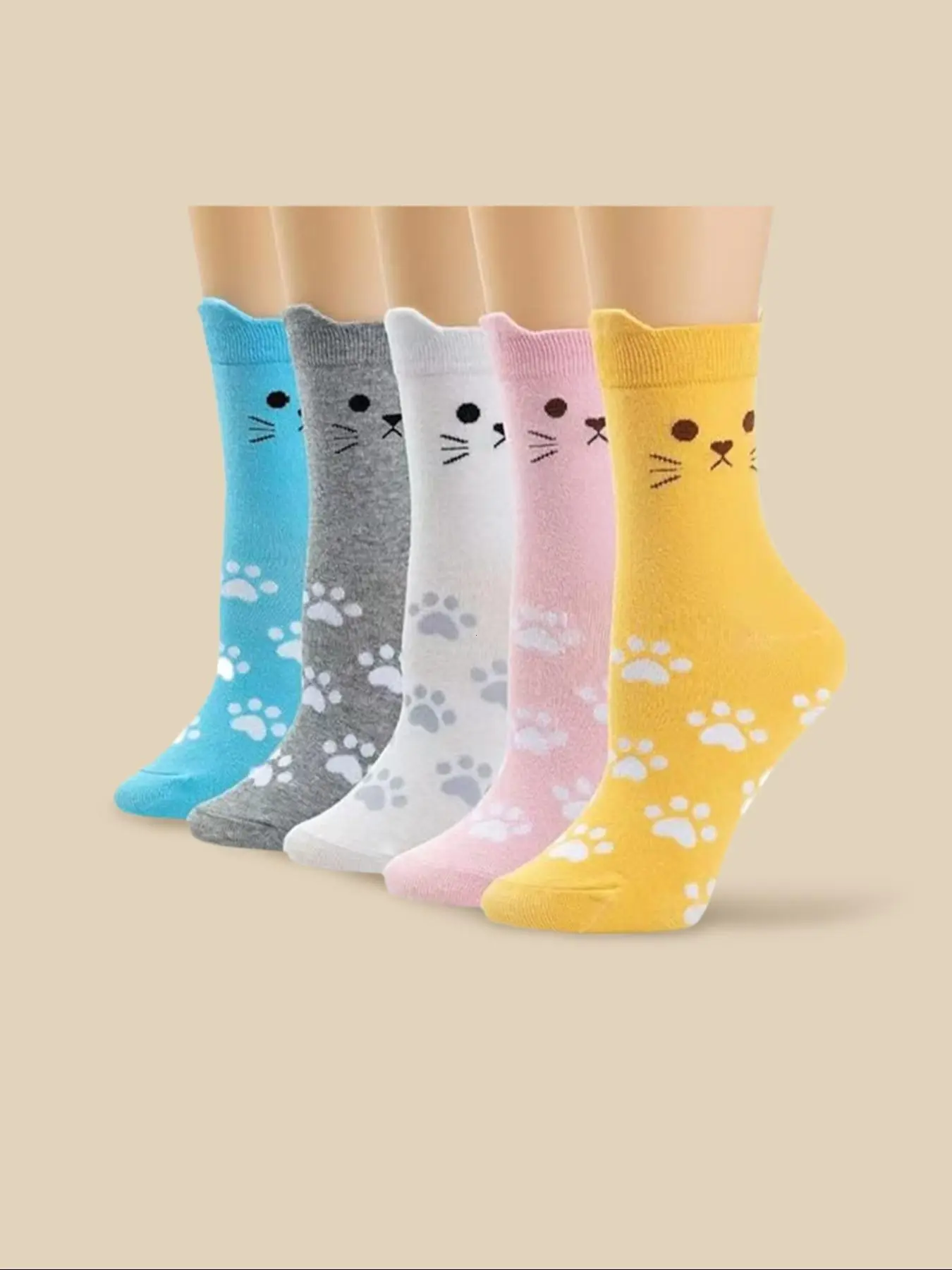 Women's Cat Socks Cute Animal Gift, Perfect for Cat Dog Lovers, Fun and Comfortable Design, Unique Personalized Accessory for All Occasions, Knitted Socks