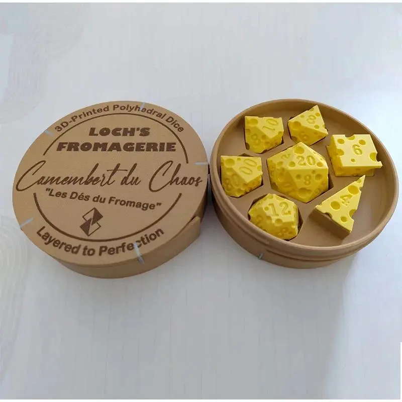Irregular Cheese Shaped Dice Box Portable D4 D20 Dice Set Party Prop for Family Gathering Board Game