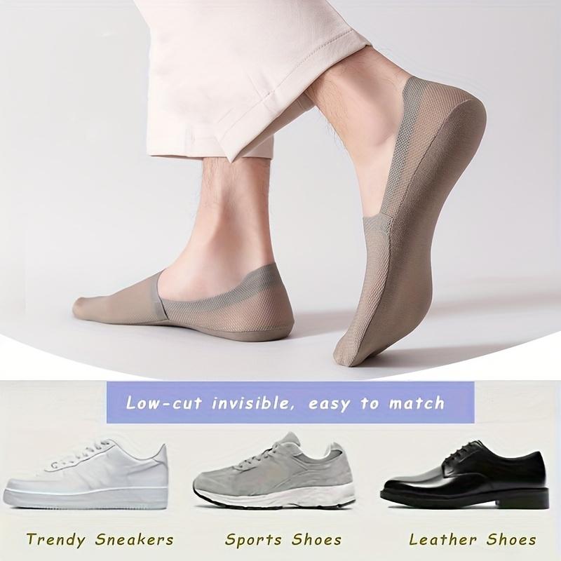 Men’s Solid Color No-Show Boat Socks, Seamless Breathable Mesh Athletic Socks 6 Pairs for Outdoor Sports