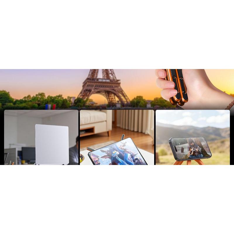 Adjustable Laptop Stand for Desk, MagSafe Compatible Portable Foldable Computer Riser for MacBook, iPhone, iPad, Tablet - Lightweight Aluminum, N52 Magnetic Grip, Perfect for Office, Home, Traveling.