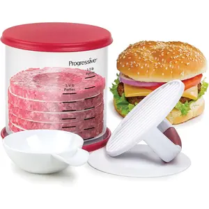 Burger Press Set - Press & Store Up to 6 Burgers, Non-Skid Base, Non-Stick Coating