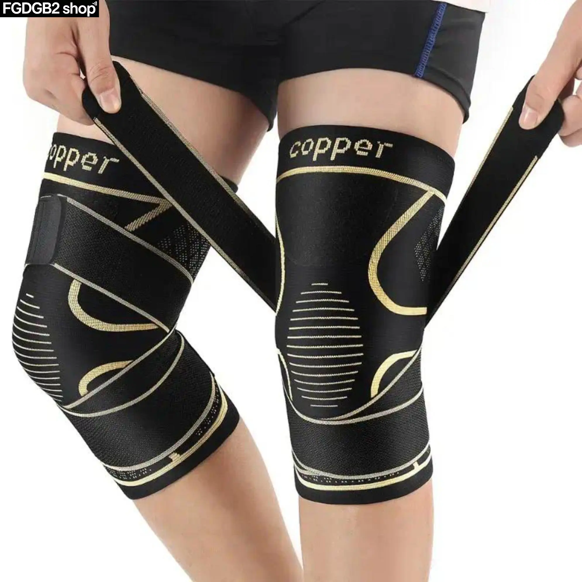2-Pack Adjustable Knee Braces with Straps, Compression Knee Support Sleeves for Men & Women, Breathable Stabilizing Knee Wraps with Secure Fit, Flexible Support for Running, Walking, Workouts, Sports & Daily Wear