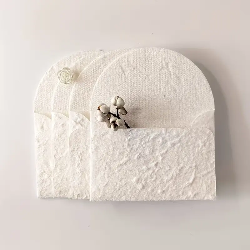 Set of 10 Small Handmade Texture Envelopes, 3.9"x2.83", Ideal for Wedding Invitations, Greeting Cards, DIY Crafts, Holiday Wishes, Thank You Notes