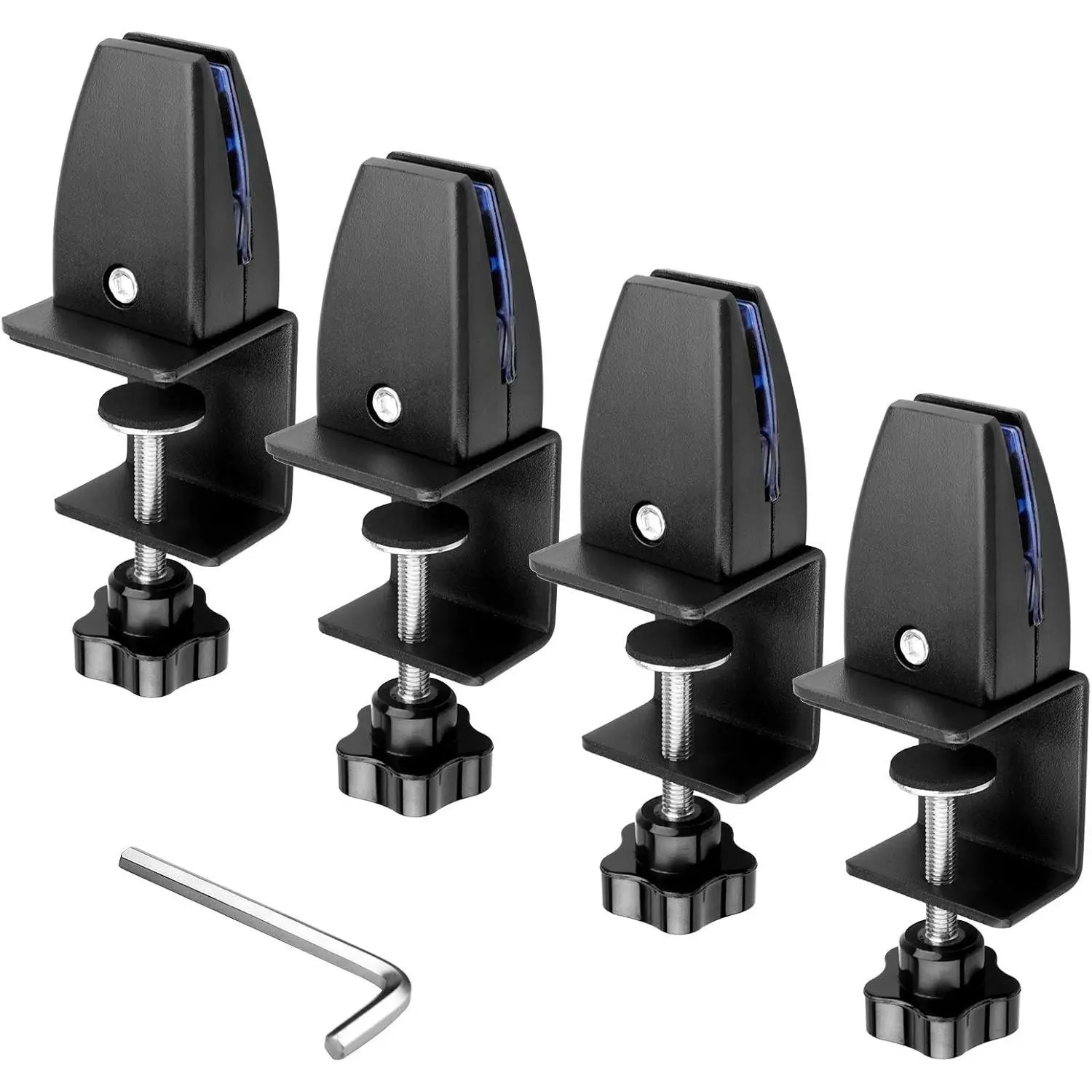 4 Pcs Removable Adjustable Desk Partition Bracket Clips, Acrylic Plastic Shield Holder with Adjustable C Clamp