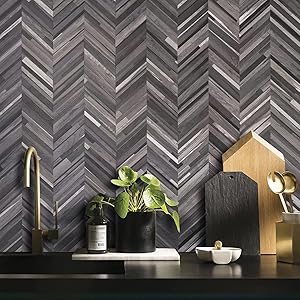 10-Sheet Herringbone Peel and Stick Backsplash, Vintage White Wood Look PVC Stick on Backsplash for and 10-Sheet Herringbone Peel and Stick Backsplash, Vintage White Wood Look PVC Stick on Backsplash for and
